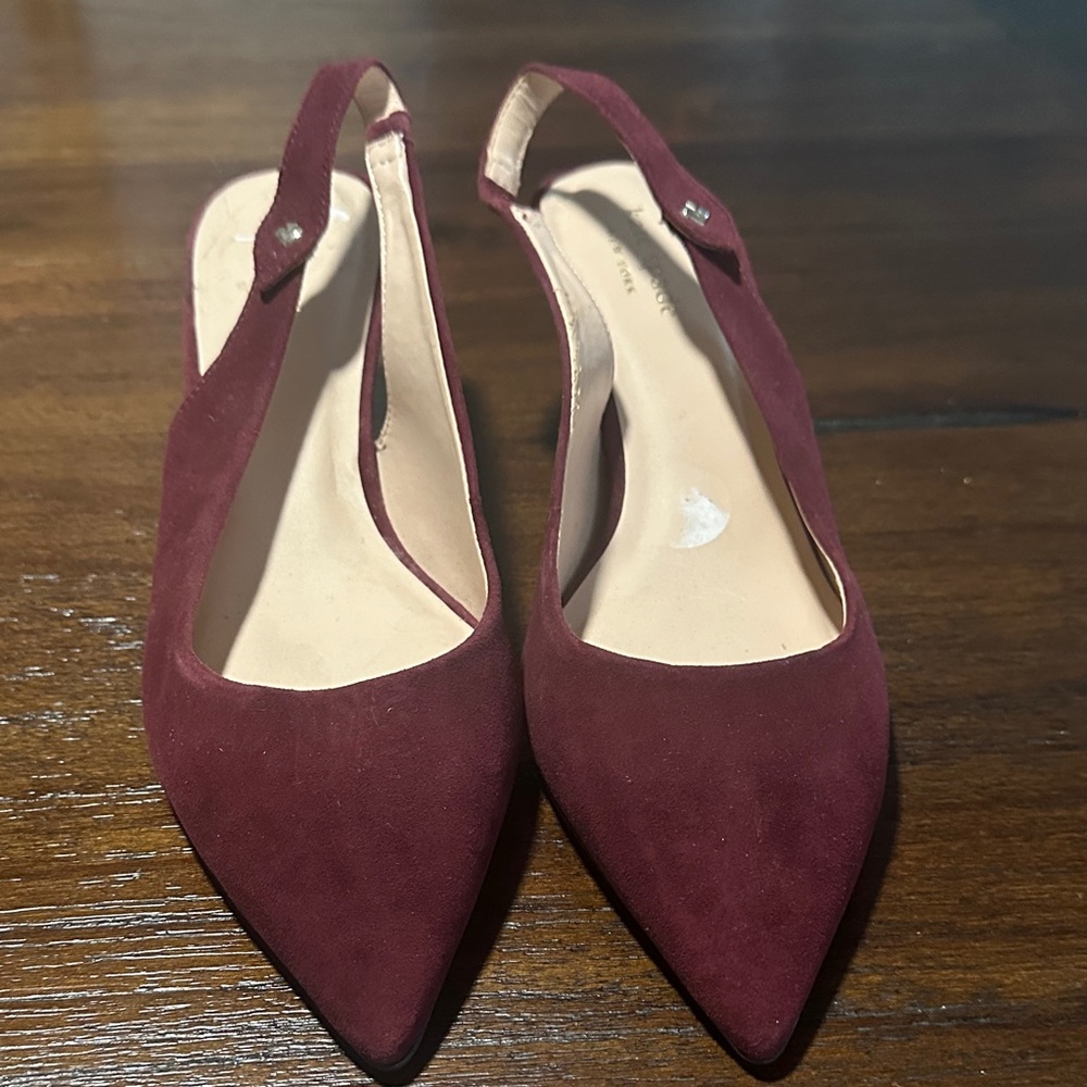 Kate Spade Burgundy Slingback Heels